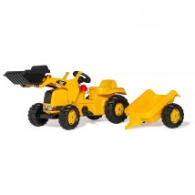 Tracteur A Pedales + Remorque Rollykid Cat - Rolly Toys