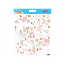 Autocollants - Baby-shower - Naissance - Paillettes - Global Gift