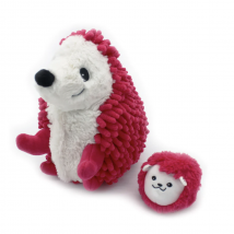 Peluche Ptipotos - Herisson Maman Bebe Betterave - Les Déglingos - Rouge