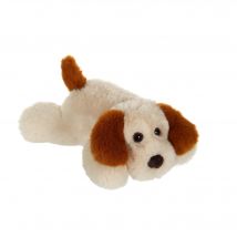 Peluche - Peluche Chien Allongé Douceur Crème Oreilles Marron - 20 Cm - Gipsy Toys