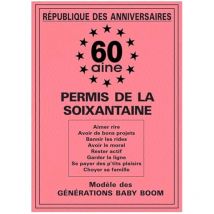 Permis De La 60 Aine - Anniversaire - 60 Ans - Humour - Carte Anniversaire - Sudio
