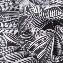 Tissu Viscose Hevea Sur Fond Noir - Au Mètre - Craftine