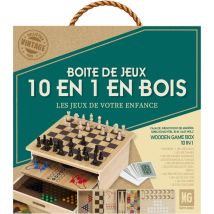 Coffret De Jeux De Société - Bois - Echecs - Dame - Petits Chevaux - Jeu De L'Oie - Mister Craft Hobby Kits