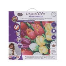 Crystal Art Kit Tableau Broderie Diamant 30x30cm Tulipes - Crystal Art