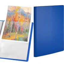Display Book - Classeur Premium Bleu Au Format A4 Avec 30 Pochettes, Design Extensible Et Insertion En Couleur Au Format A5- Acropaq - Acropaq