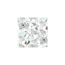 Tissu Coton Dashwood Metallic Animaux D'Hivers 0001 Blanc Vendu Au Mètre