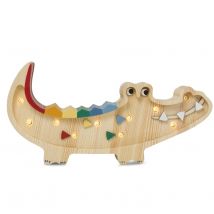 Petite Lampe Veilleuse Crocodile Bois Naturel - Little Lights