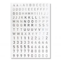 Stickers Chiffres Et Alphabet Transparents Argentés 137 Pièces