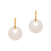 Boucles D'Oreilles Blima En Pierres Quartz Rose - Sloya