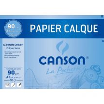 Papier Calque - Canson - A3 - 42x29,7cm - 90g - 10 Feuilles - Dessin - Scolaire