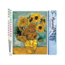 Peinture Par Numéro Figured'art - Van Gogh Tournesols - Kit De Loisir Créatif Diy Numéro D'Art Complet - 40x50cm Sans Châssis En Bois