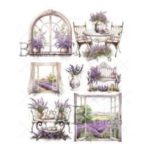 1 Feuille De Papier De Riz 21 X 29,7 Cm Ab Studio Milky Valley Ambiance Provencale 239 Scrapbooking