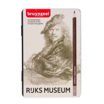 Crayons Graphite - Croquis - Dessin - Boîte Métal De 12 - 2h À 9b - Rijksmuseum - Rembrandt Van Rijn - Royal Talens