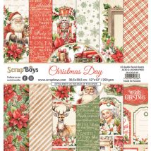 Pochette De 12 Feuilles Recto Verso Christmas Day Scrapboys Scrapbooking