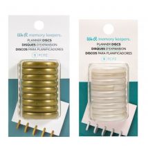 18 Disques De Reliure - Blanc + Or - We R Memory