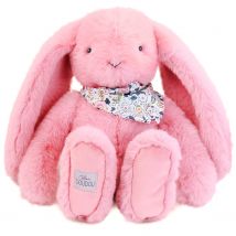 Peluche Lapin Fleurette Rose 35 Cm - Doudou et Compagnie
