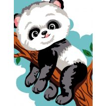 Kit Canevas Blanc Panda 20x25 Cm 100% Coton - LUC