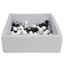 Piscine À Balles Pour Enfant, Dimensions: 90x90 Cm + 150 Balles Noir,blanc,gris - Velinda