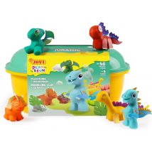 Jovi - Play And Fun - Coffre Jurassic 24 Pâtes À Modeler + Outils & Découpages