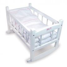 Lit Bercelonnette En Bois Laque - Petitcollin - 800188 - Accessoire Poupee - Petitcollin