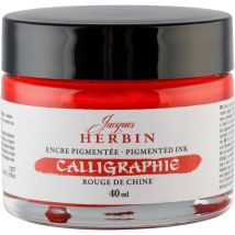 Encre De Calligraphie Pigmentée - Rouge De Chine - Jacques Herbin - Flacon 40ml