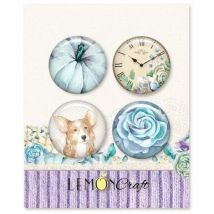 4 Badges Métal Décoration Embelissement Scrapbooking Lemoncraft Autumn Twilight 69 - LEMONCRAFT