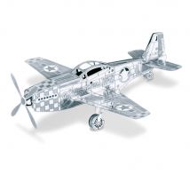 Metalearth Aviation: Mustang P-51 8.92x9.41x2.97cm, Maquette 3d En Métal Avec 1 Feuille, Sur Carte 12x17cm, 14+ - Metal Earth
