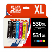 Pgi-530/cli-531 - Pack 5 Cartouches Canon Compatibles Pixma Ts8750 Ts8751 - 123consommables