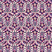 Tissu Coton Imprimé Arty Jaklyn Floral Sur Fond Rose - Au Mètre - Craftine