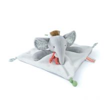 Doudou Plat Éléphant Gris 25 Cm - Doudou et Compagnie