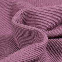 Tissu Jersey Côtelé Ottoman Uni Mauve - Au Mètre - Craftine