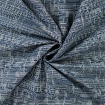 Tissu Jean Denim Rayures Déchirées Sur Fond Bleu Jean - Craftine
