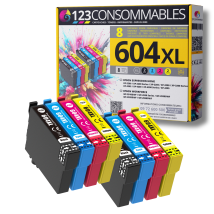 604xl - Pack 8 Cartouches Epson 604xl Compatibles Xp-2200 Xp-3200 Xp-4200 - 123consommables