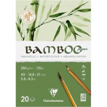Bloc - Aquarelle - A5 - 14,8x21cm - 20 Feuilles - Clairefontaine - Bamboo