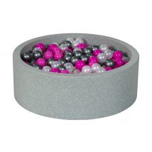 Piscine À Balles Aire De Jeu + 450 Balles Perle, Rose, Argent - Velinda