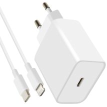 Mayaxess Chargeur Iphone Ultra Rapide 20w Câble Usb-c Vers Lightning Blanc