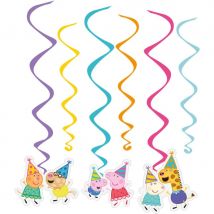 6 Guirlandes Spirales Peppa Pig Party - Amscan