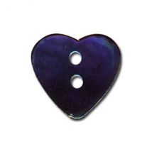 Bouton Nacre En Forme De Coeur Couleur Marine - My mercerie