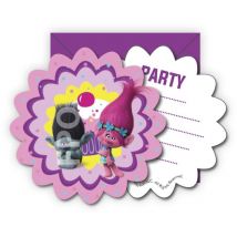 6 Invitations Trolls - Annikids