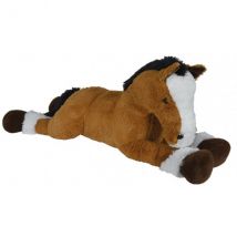 Peluche Geante Cheval Couche Brun 1m10 - Animaux De La Ferme - Nicotoy - Nicotoy