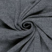 Tissu Maille Jersey Lurex Uni Bleu Denim - Au Mètre - Craftine