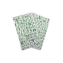 2 Planches De Stickers Glitter Lettres, Chiffres Et Ponctuations Emeraude - Dovecraft