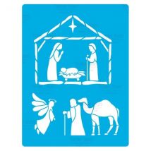 Pochoir Plastique Souple Réutilisable 18,5 X 14,5 Cm Fabrika Decoru Creche De Noel 463 - FABRIKA DECORU