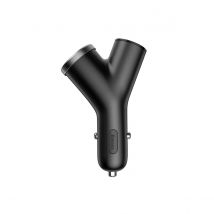 Baseus Chargeur Voiture Y-type Avec 2 Ports Usb Et 2 Allume-cigares Noir
