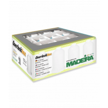 Boîte De Fils Madeira - 9 Bobines D'Aerolock 125 Et 3 Bobines D'Aeroflock 100 - Bleu, Bleu Clair Et Vert - Certifié Oeko-tex Blanc