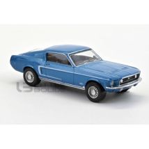 Voiture Miniature De Collection - Norev - Ford Mustang Gt Fastback 1968 - 1/43 - Bleu Acapulco - Intérieur - Norev