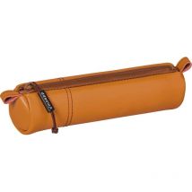 Trousse Scolaire - Ronde - Marron - Imitation Cuir - 20 X 4,5 Cm - Brunnen - Bruneau