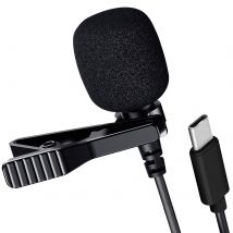 Linq Micro-cravate Usb-c Avec Réduction De Bruit Clip Rotatif 1.5m Noir