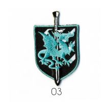 Ecussons Thermocollant Blason Dragon 6 X 3,5 Cm - Mediac 03 Bleu