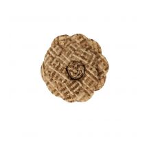 Broche Fleur Carreaux 7,5cm Beige - MyMercerie